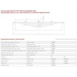 Рессора задняя КАМАЗ 4310-2912012-02 (9 листов L=1,468мм) 