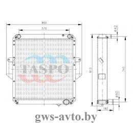 Радиатор охлаждения двигателя алюм. МАЗ 53371Т-1301010 3-ёх рядный